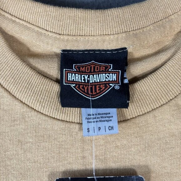 Harley Davidson Shirt Mens Small Yellow 2023 Orlando Florida USA Bikers Moto NWT - Picture 7 of 15